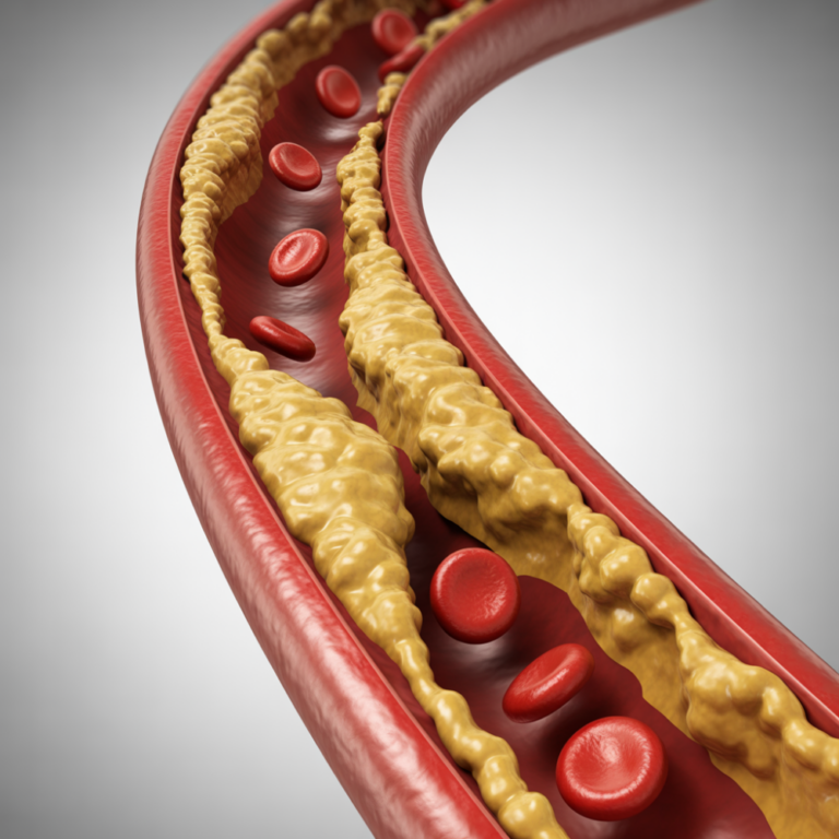 Atherosclerotic Plaque build up blocking blood flow